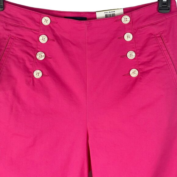 Charter Club SZ 14 Crop Pants Wide Leg Straight Pockets Stretch High-Rise Pink - Picture 2 of 11